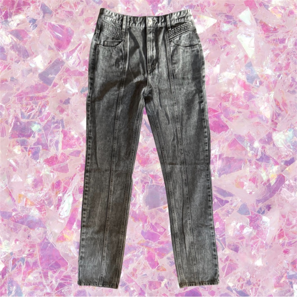ISABEL MARANT ETOILE HOMINY JEANS 8 10 80s Denim Pants Trousers Straight Skinny - Picture 7 of 16